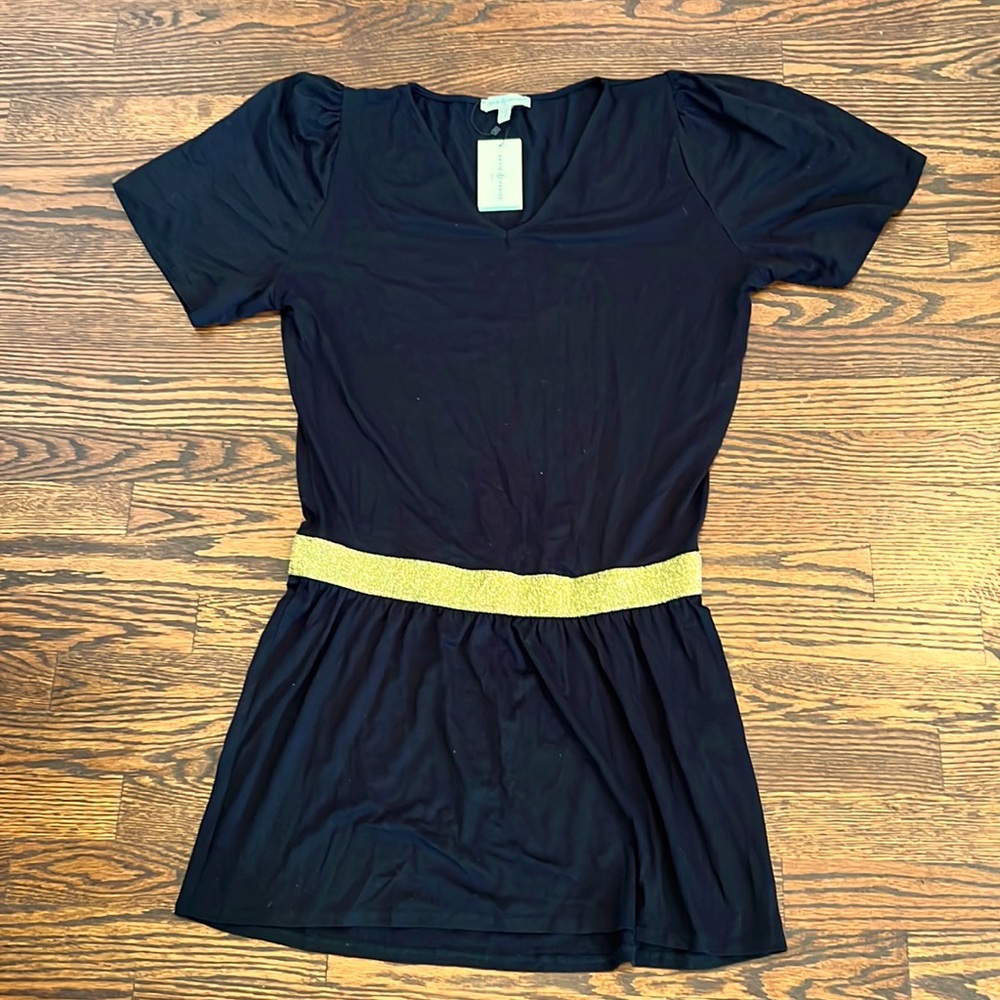 NWT Envie de Fraise black maternity drop waist dress, size 6/8
